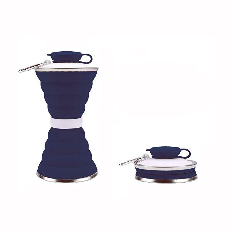 coolu Faltbare Silikon-Trinkflasche 500 ml in Navy