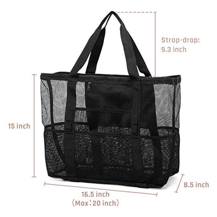 Mesh-Strandtasche mit stabilen Griffen