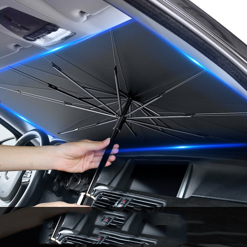 Faltbarer Auto-Sonnenschutz nach Schirm-Prinzip – UV- und Hitzeblocker